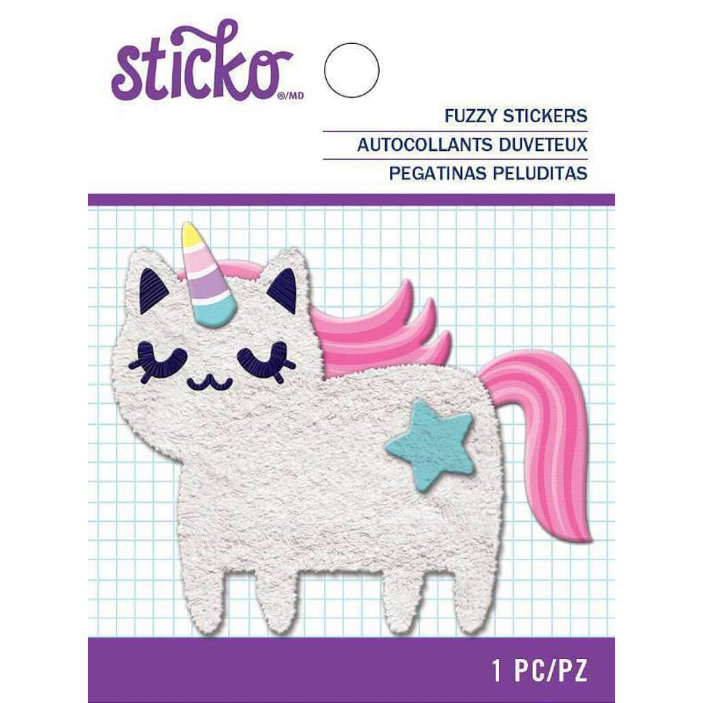 Cat Unicorn Fuzzy Sticker