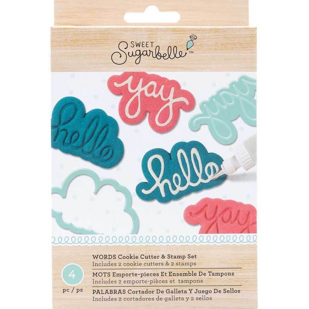 Sweet Sugarbelle Words 4pcs Stamp and Cutter Set