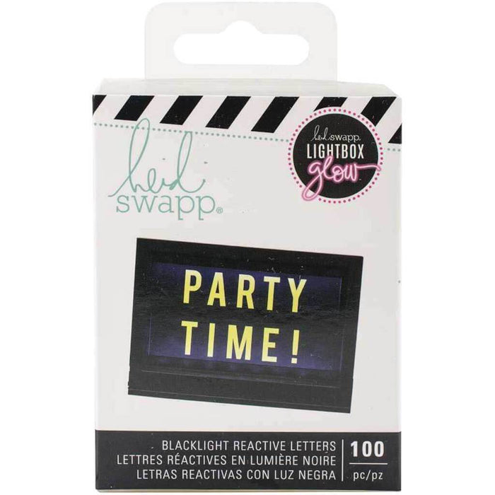 Heidi Swapp Lightbox Glow 100pcs Yellow Blacklight Reactive Letters