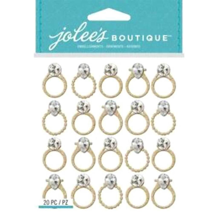 Jolee's Boutique Gold Wedding Rings Stickers 20 Pieces