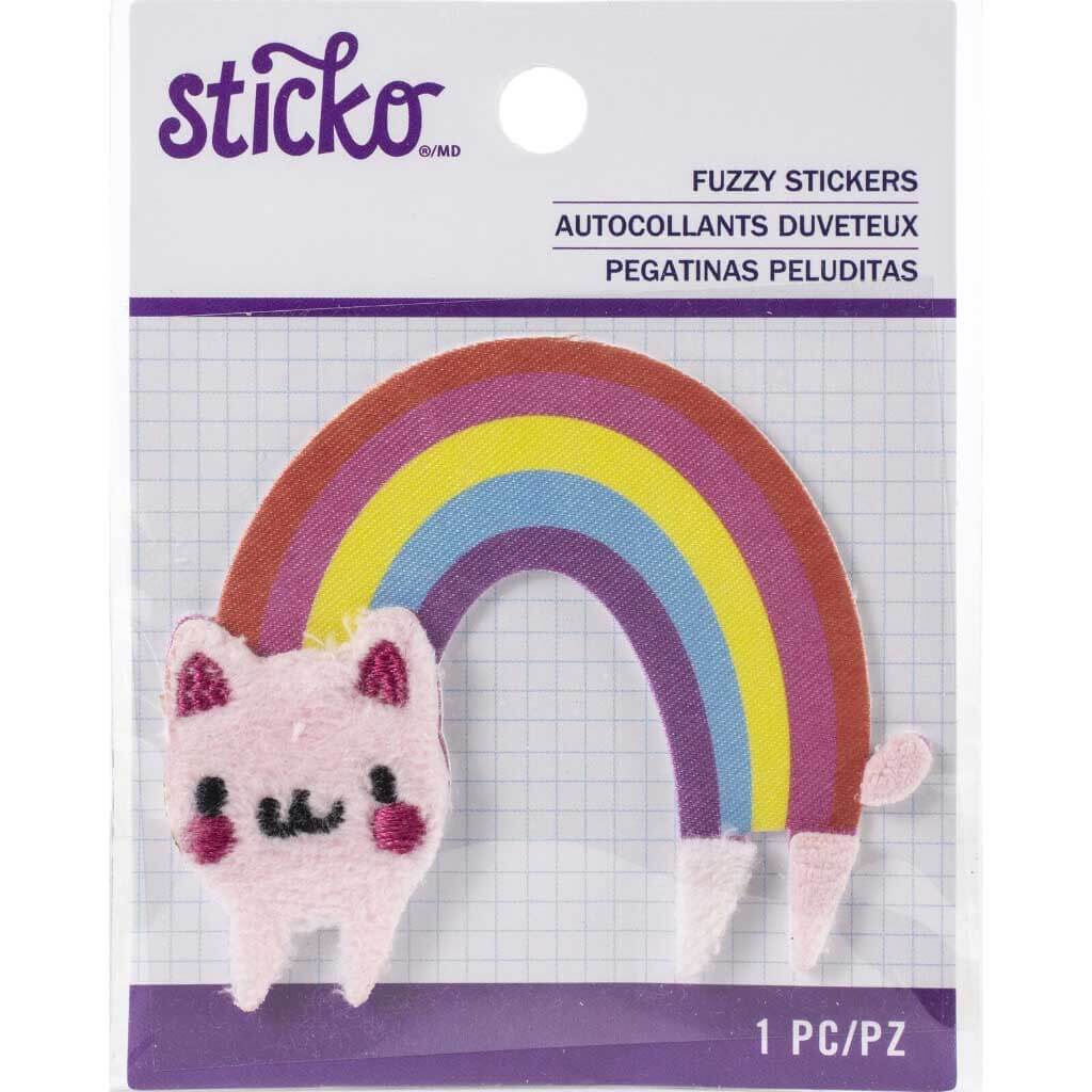 Rainbow Cat Fuzzy Sticker