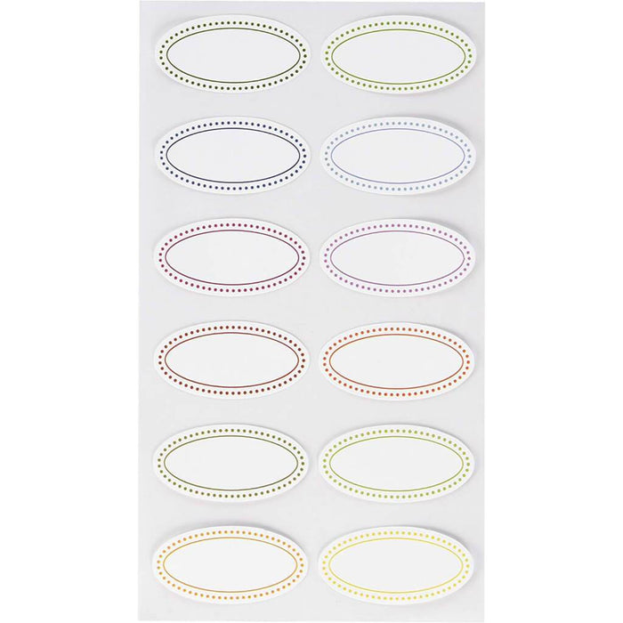 Sticko Color Oval Label Stickers 12pcs