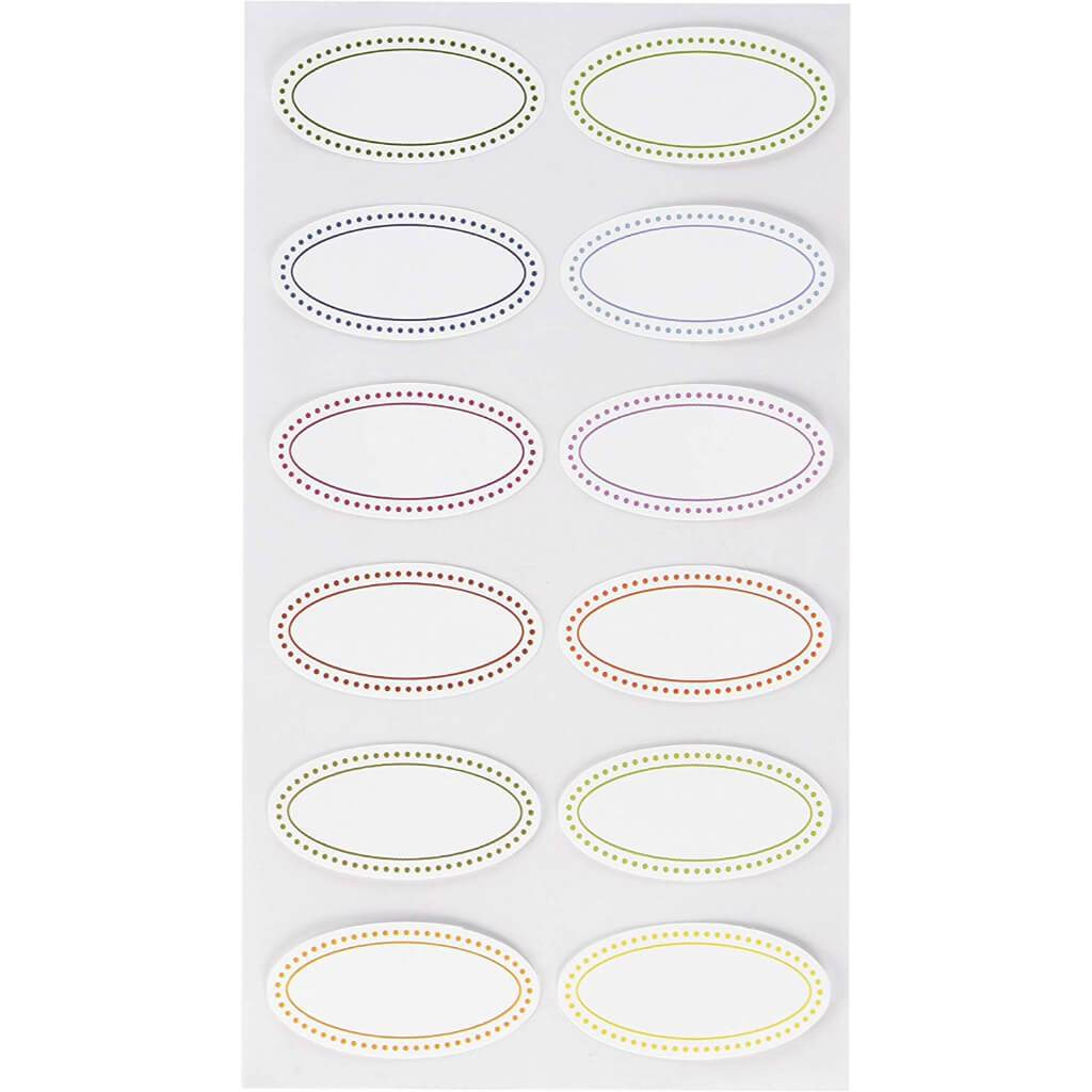 Sticko Color Oval Label Stickers 12pcs