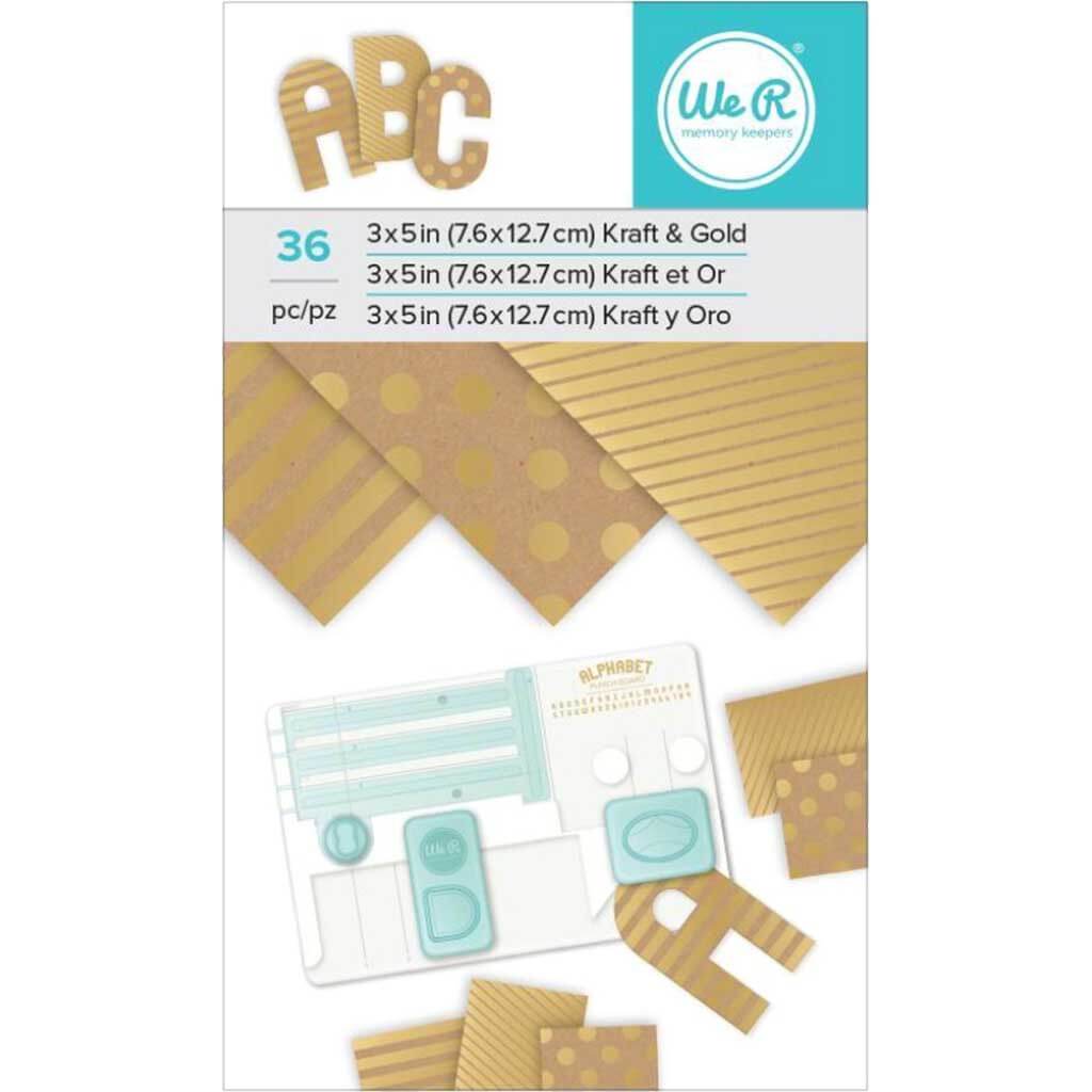 Gold Foil Kraft Paper Pad 3in x 5in 36 Sheets