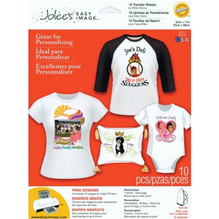 Jolee's Boutique Easy Image Iron-On Transfer Paper 10 Sheets White