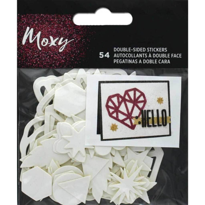 American Crafts Moxy Clear Double-Sided Glitter Stickers 54pc