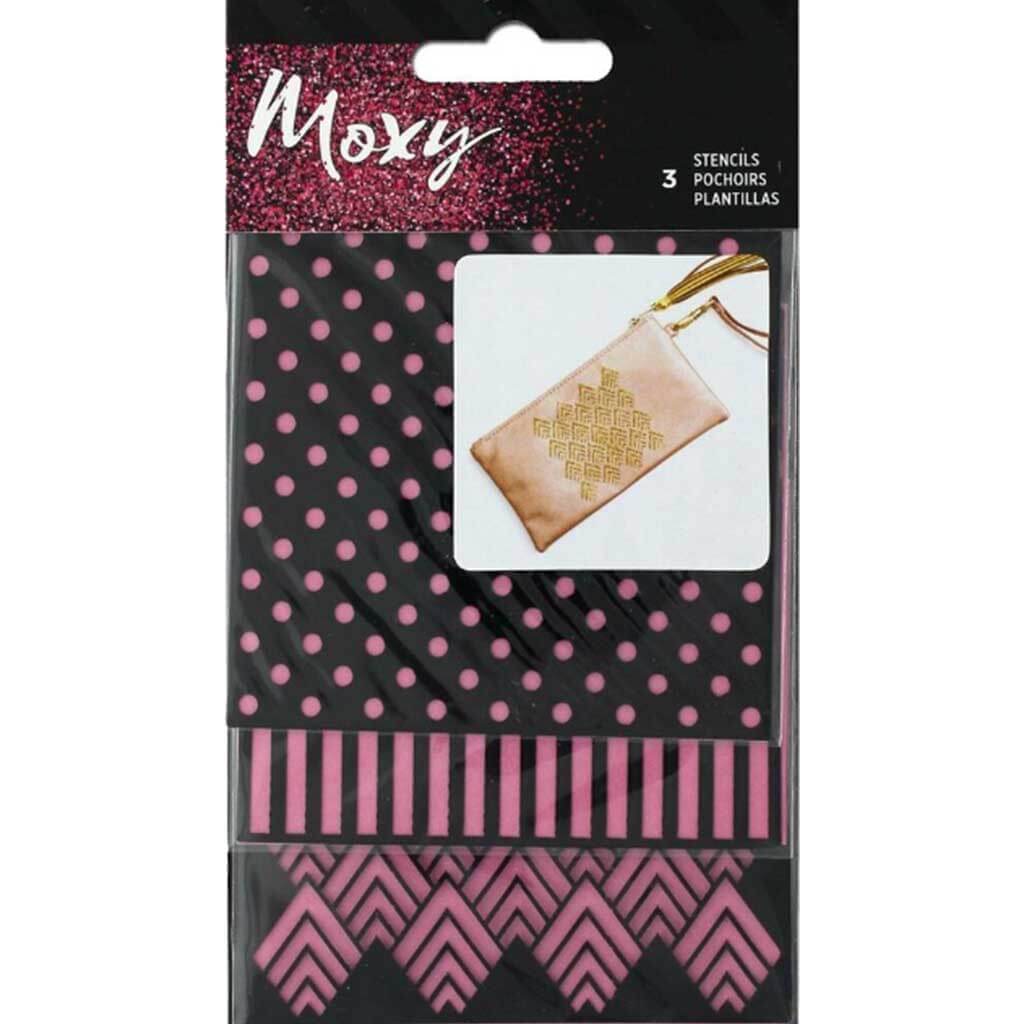 American Crafts Moxy Square Glitter Stencils 3 Pack