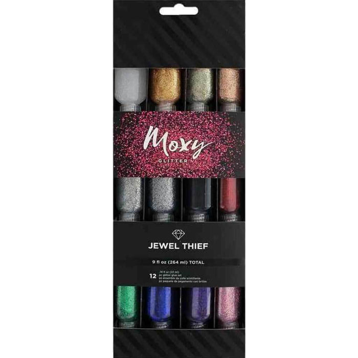 American Crafts Moxy Jewel Thief Glitter Glue Value Pack 12pc