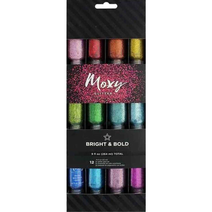 Moxy Glitter And Embossing Glitter Glue - Bright And Bold (12 Piece)