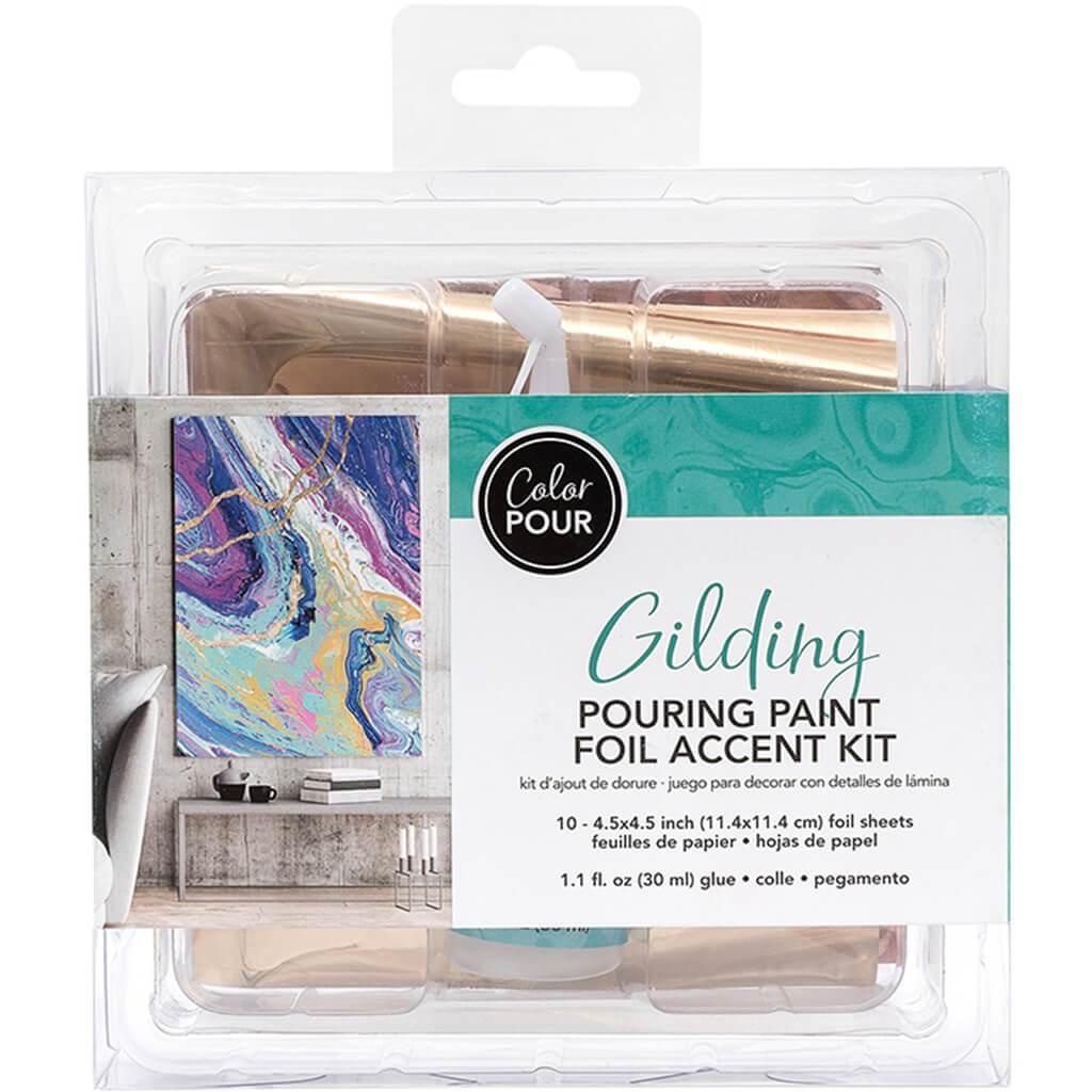 Color Pour Gilding Pouring Paint Foil Accent Kit