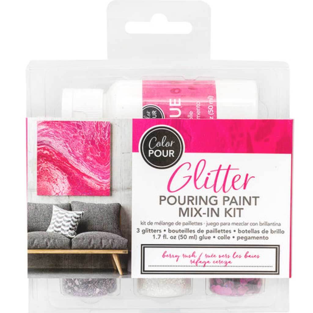 Color Pour Glitter Pouring Paint Mix Berry