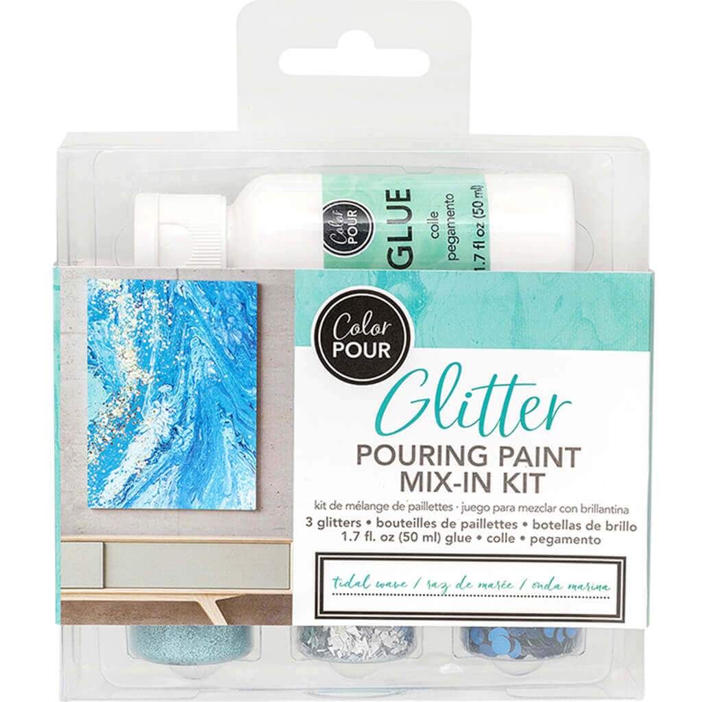 Color Pour Glitter Pouring Paint Mix Tidal