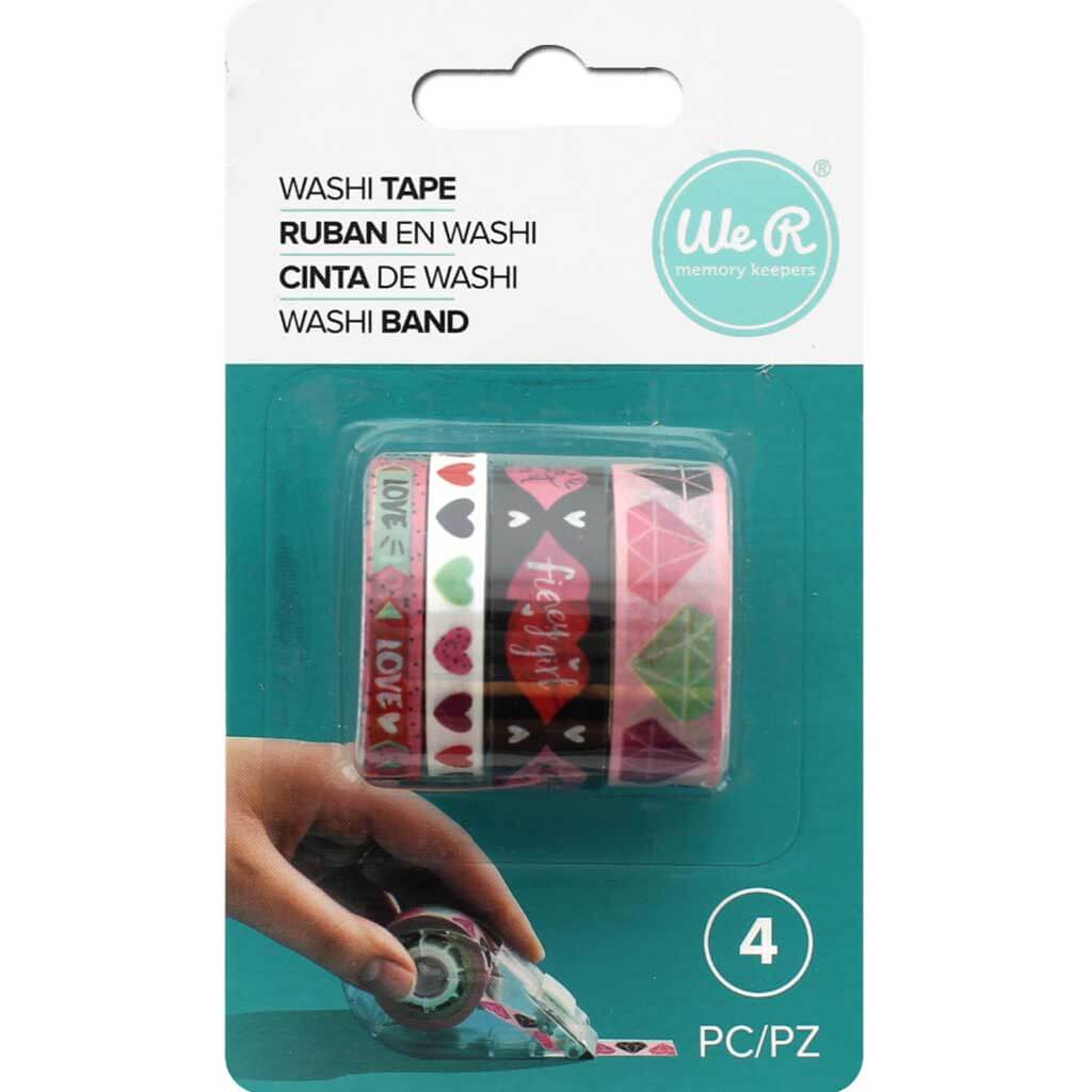 Washi Tape Rolls 4pkg Girly