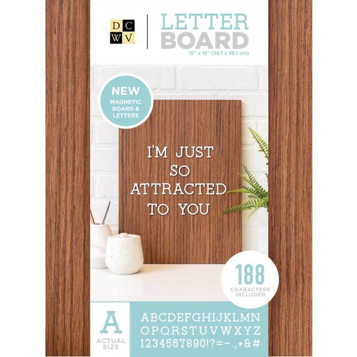 Magnetic Letter Board 14in x 20in Dark Wood (141 Pieces)