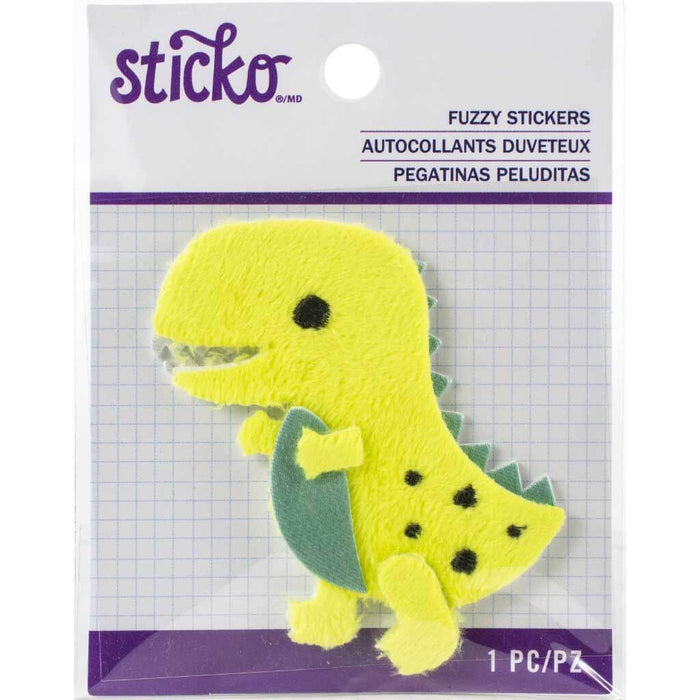 Fat Dino Fuzzy Sticker Cute Dinosaur Decorative Sticker