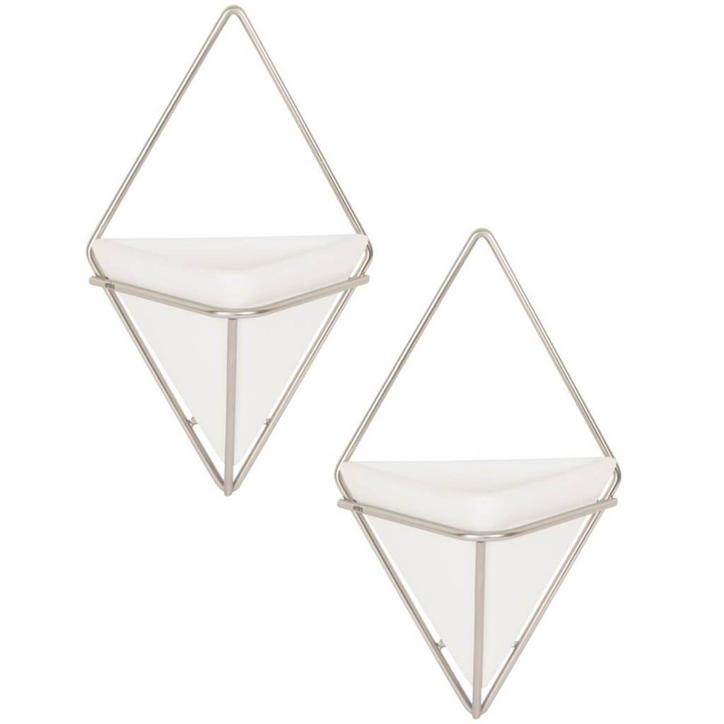 Trigg Small Wall Display Set of 2 White-Nickel