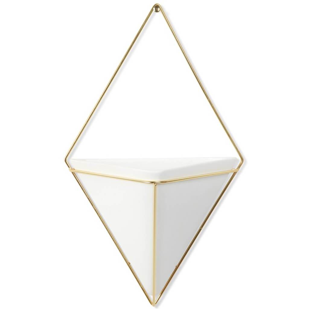 Trigg Large Wall Display White-Brass