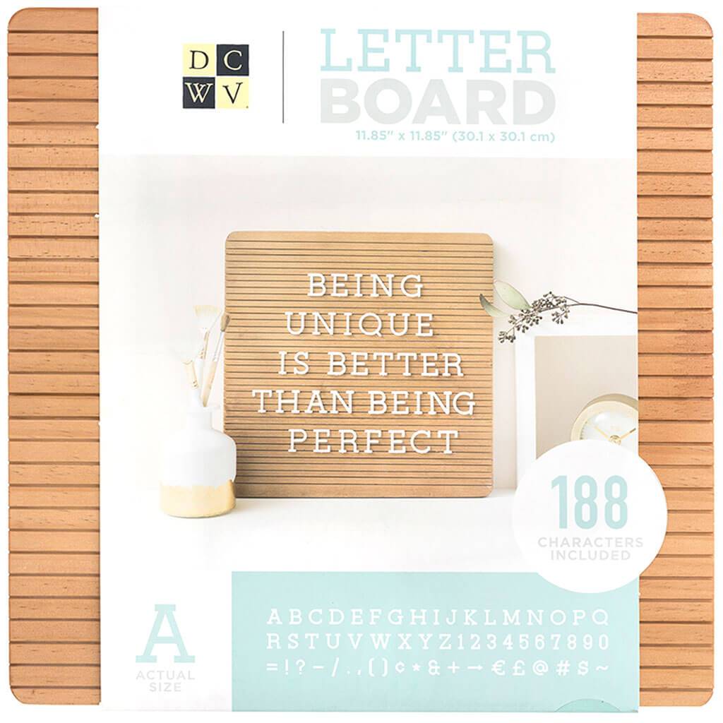 Frameless Dark Wood Letter Board 12in x 12in