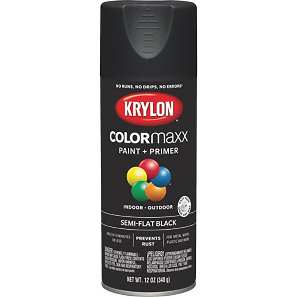 Spray Paint Semi-Flat Black 12oz