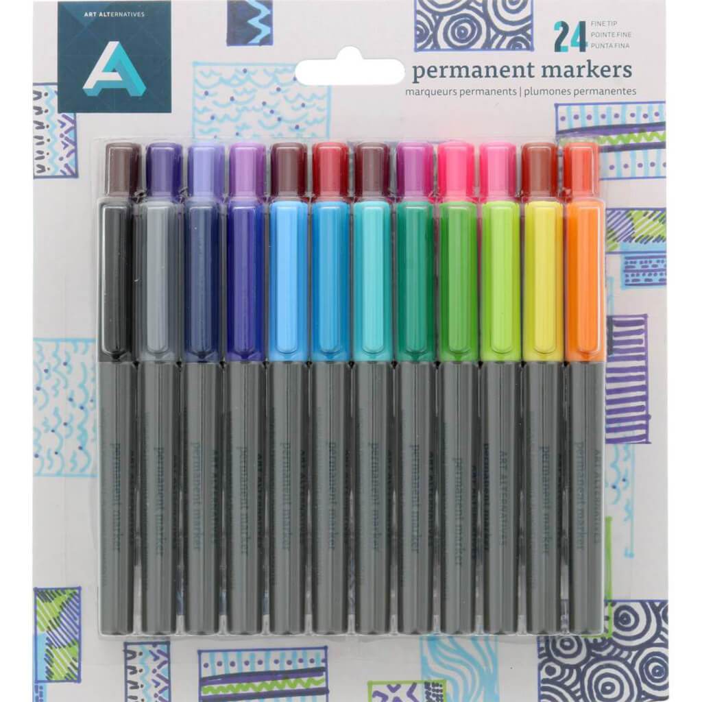 Art Alternatives Permanent Marker Set of 24 Fine