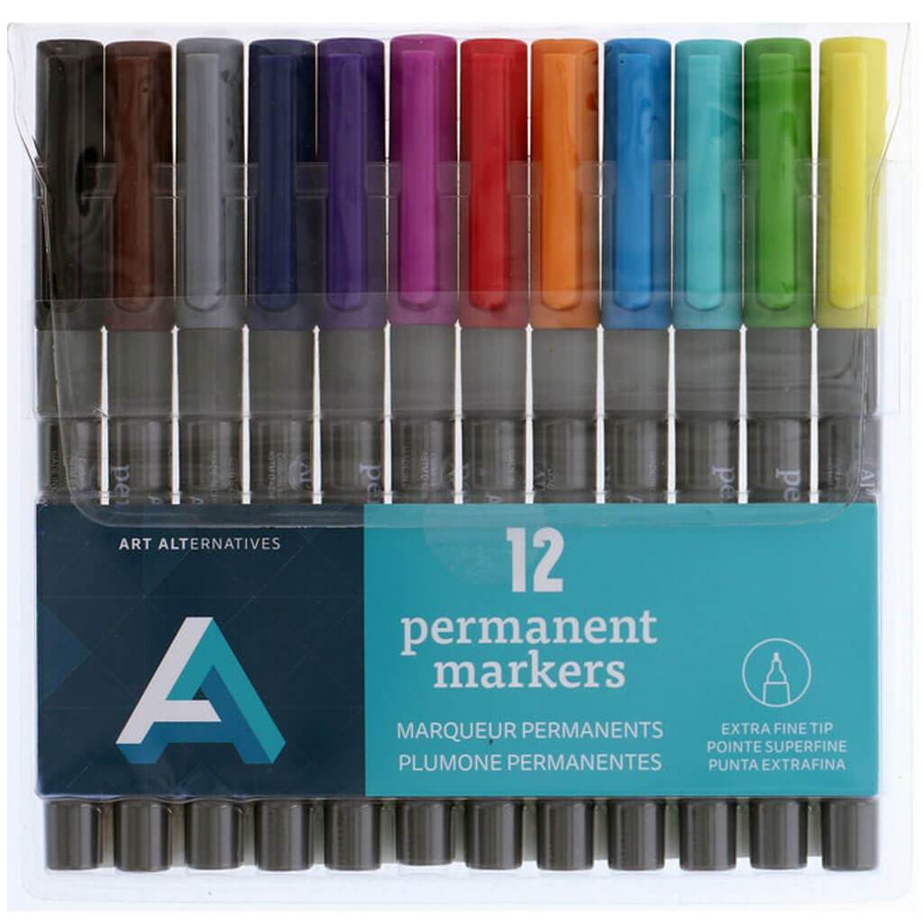 Extra-Fine Permanent Marker 12 Color Set