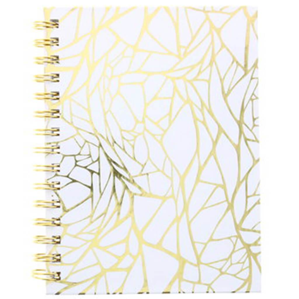 Limited Edition Fashion Gold Web White Journal Dot Graph 6in x 8in