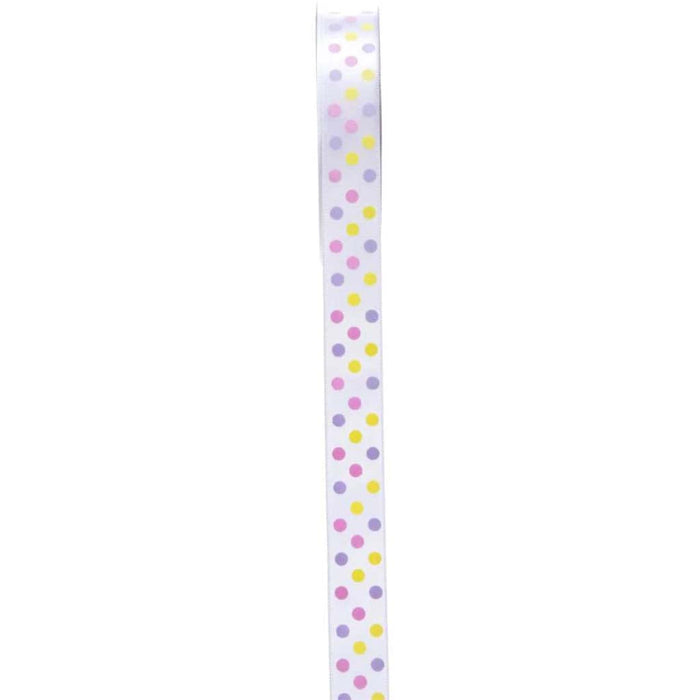 Pastel Purple/Yellow With Pink Dot Ribbon .625in x 3yds