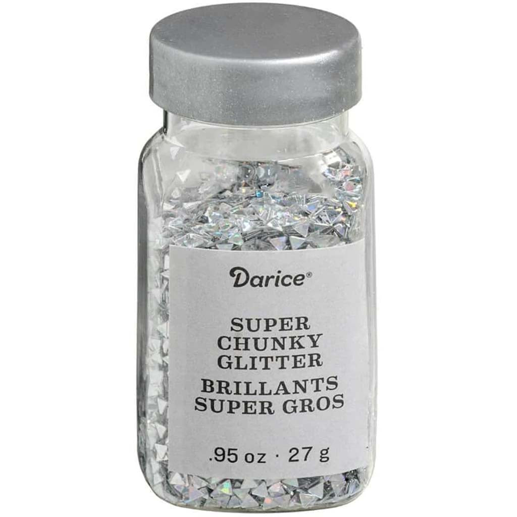 Super Chunky Triangle Glitter: Silver, .95 Ounces