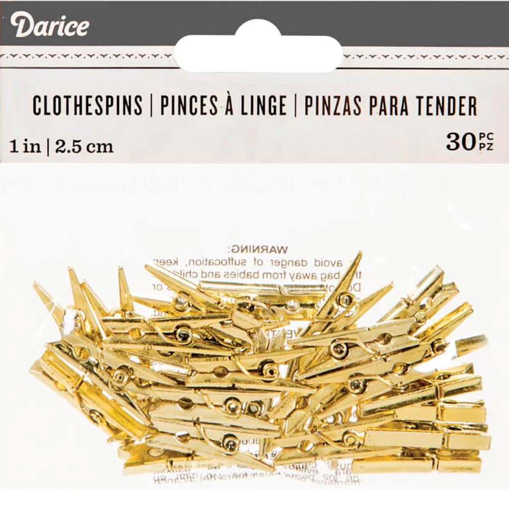 Clothespins Metallic 1in Gold