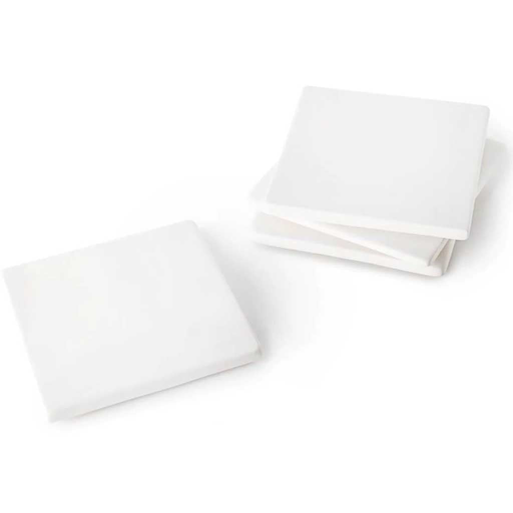 Ceramic Coasters: Square, 4 x 4 Inches, 4 Pack