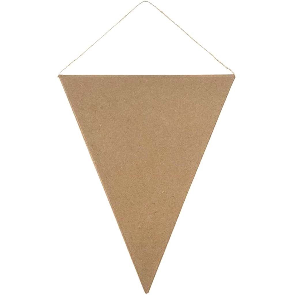 Paper Mache Pennant Flag: Triangle, 7.75 x 9.75 Inches