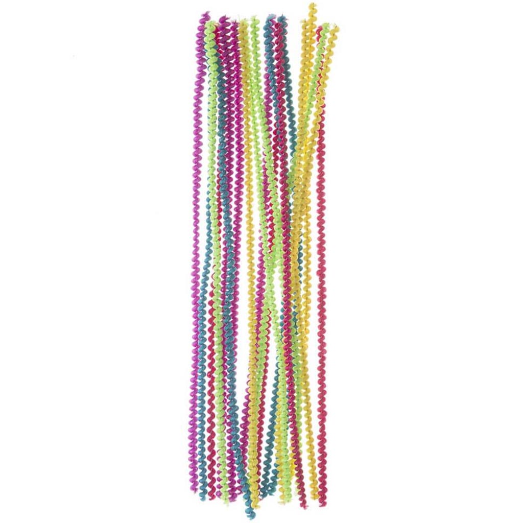 Bright Twisted Chenille Craft Stems: 12 Inches