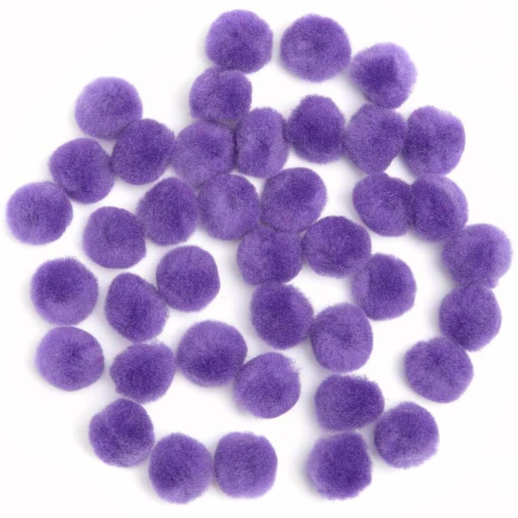 Dark Purple Pom Poms: 1 Inch, 40 Pieces