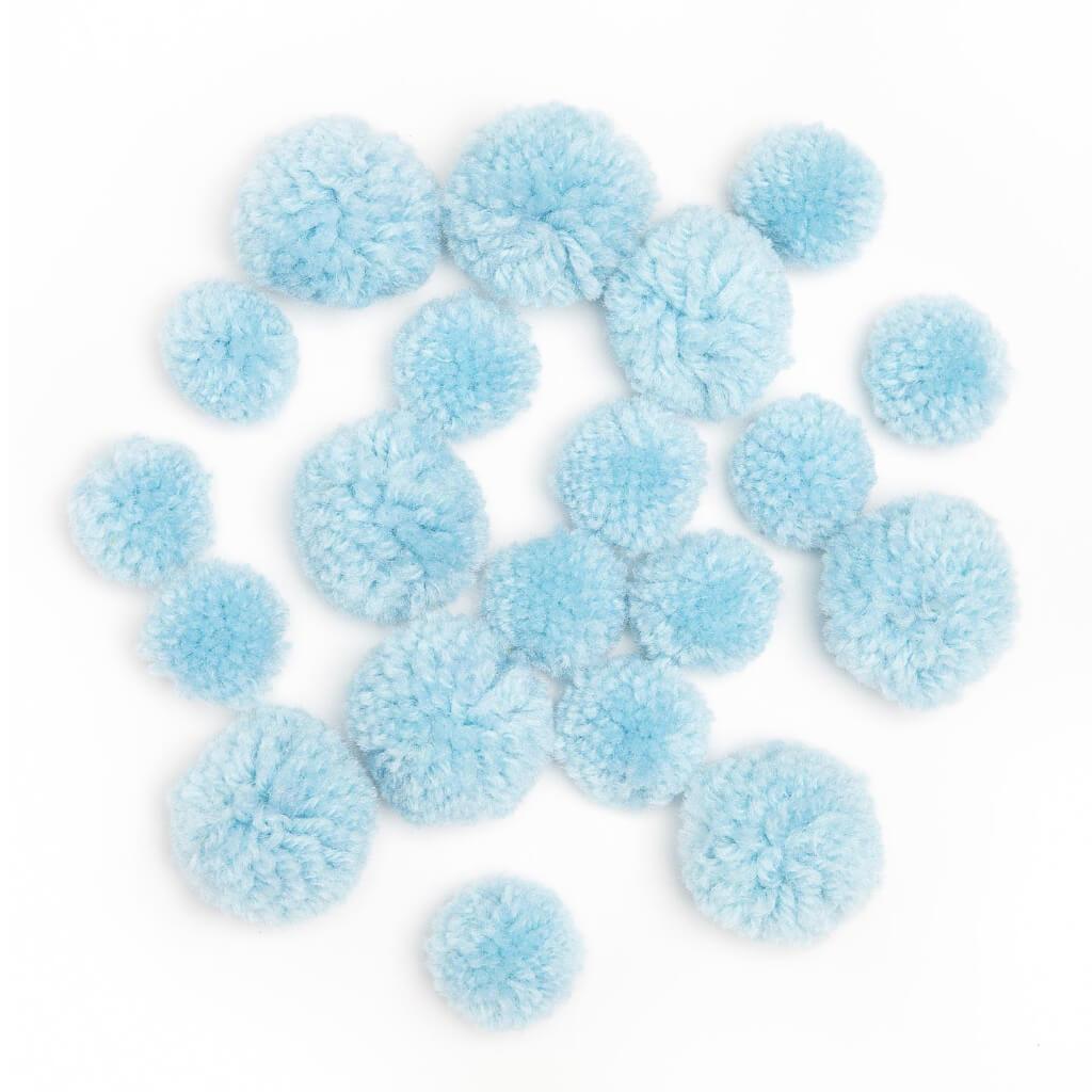 Yarn Pom Poms : 1 to 1.5 Inches, 20 Pack