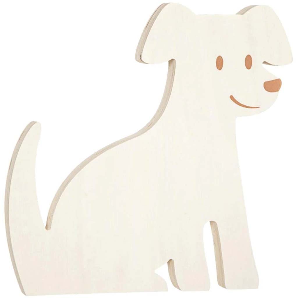 Dog Standing Wood Shape: 6.75 x 6.75 Inches