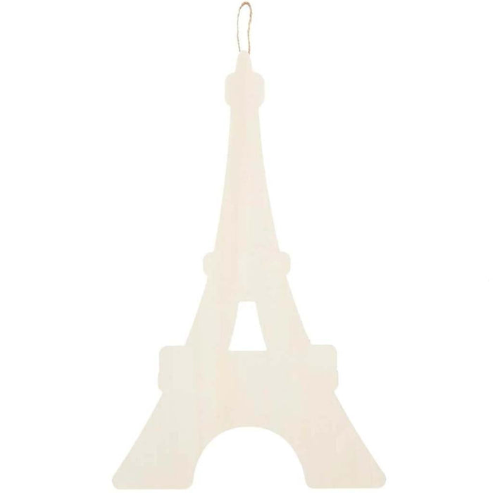 Eiffel Tower Hanging Wood Shape: 9 x 14.5 Inches