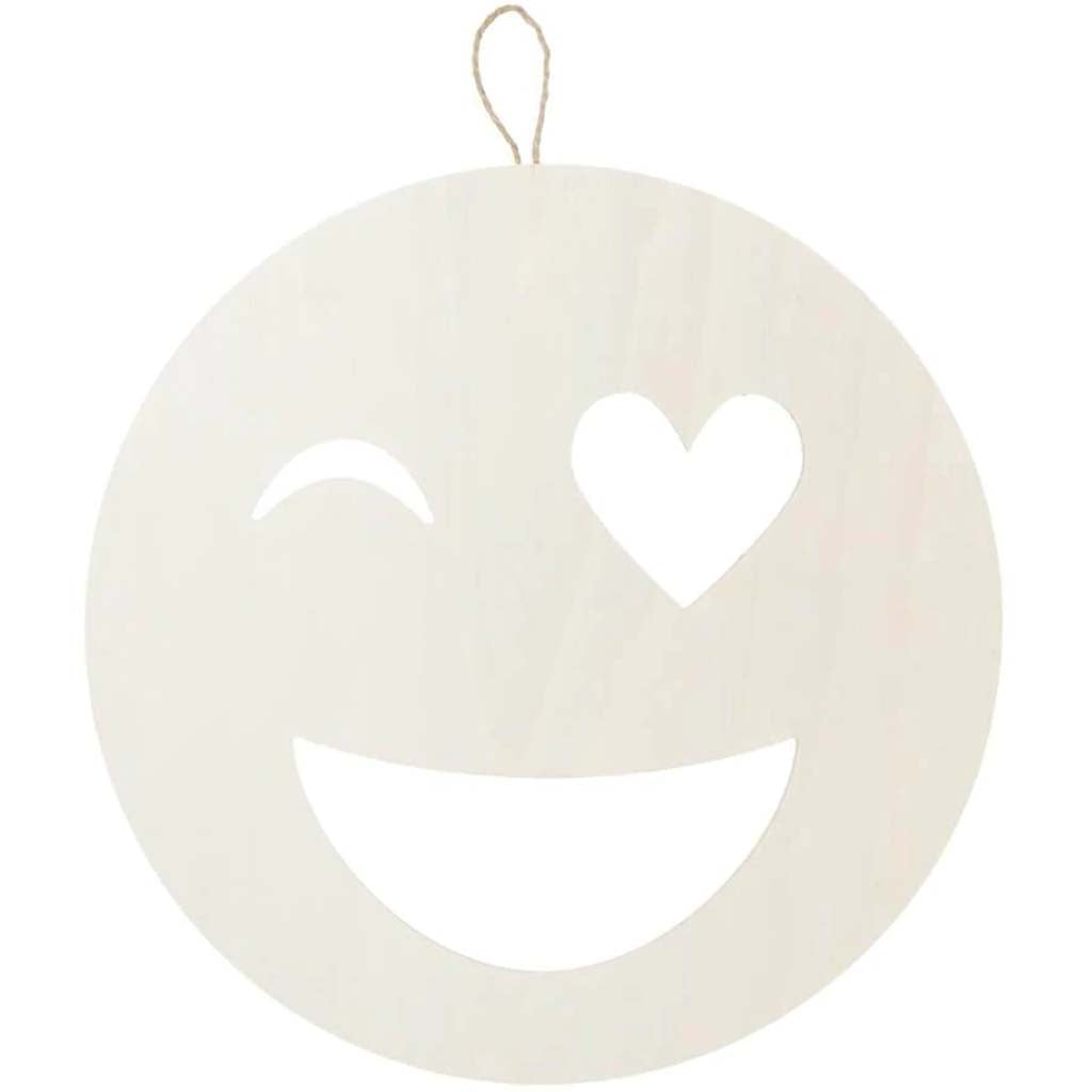 Funny Face Hanging Wood Shape: 11.5 Inches