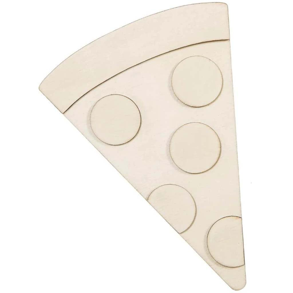 Pizza Layered Wood Shape: 4.38 x 6.25 Inches