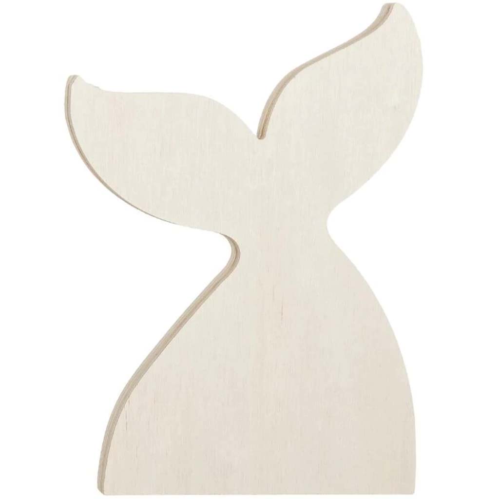 Fish Tail Standing Wood Shape: 4.25 x 6.63 Inches