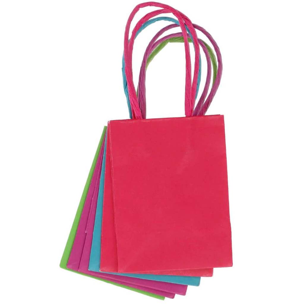 Mini Gift Bag: Brights, 3 x 4 Inches, 6 Pieces