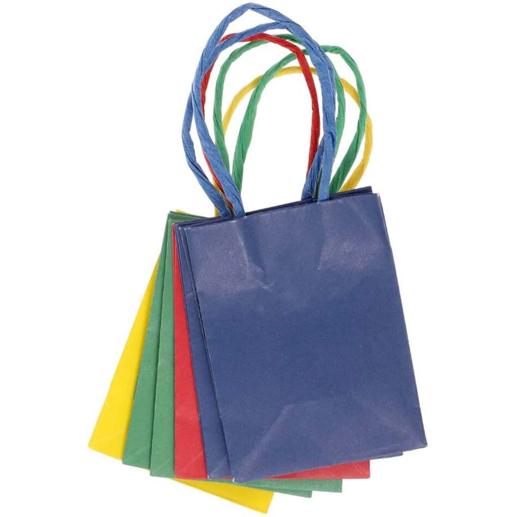 Mini Gift Bag: Primary, 3 x 4 Inches, 6 Pieces