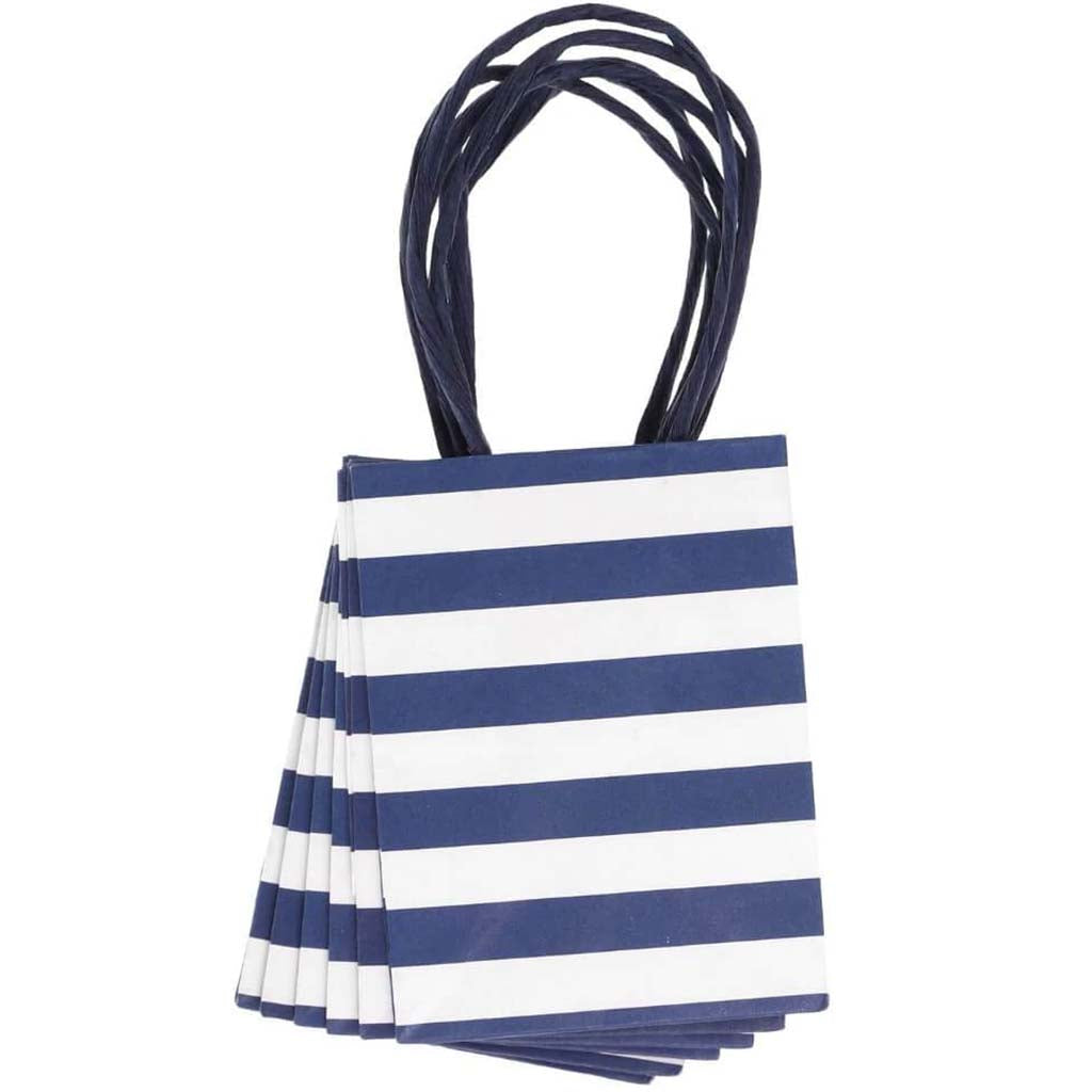 Mini Gift Bag: Navy Stripe, 3 x 4 Inches, 6 Pieces