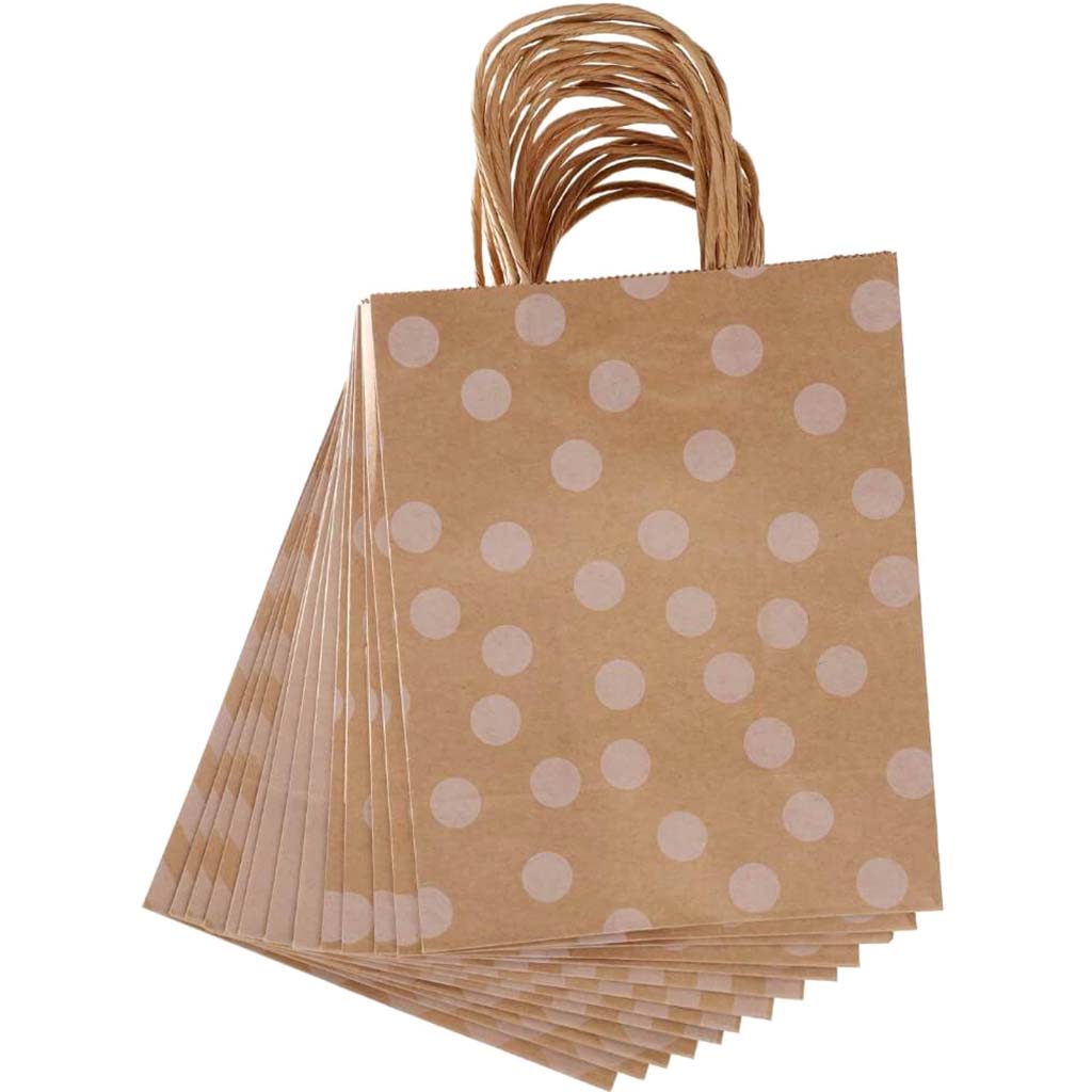 Medium Gift Bag: Kraft Print, 8 x 10 Inches, 13 Pieces