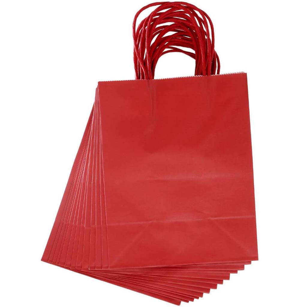 Medium Gift Bag: Red, 8 x 10 Inches, 13 Pieces