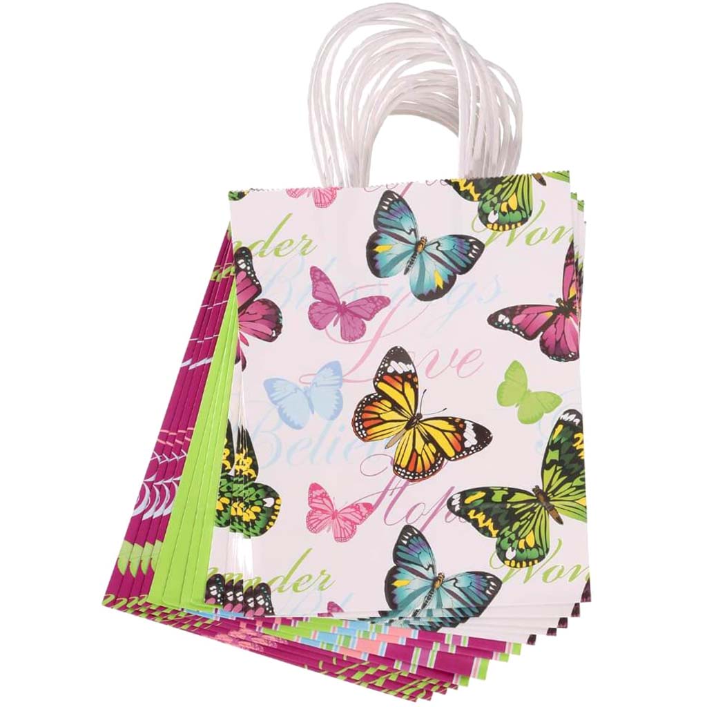 Medium Gift Bag: Butterfly, 8 x 10 Inches, 13 Pieces