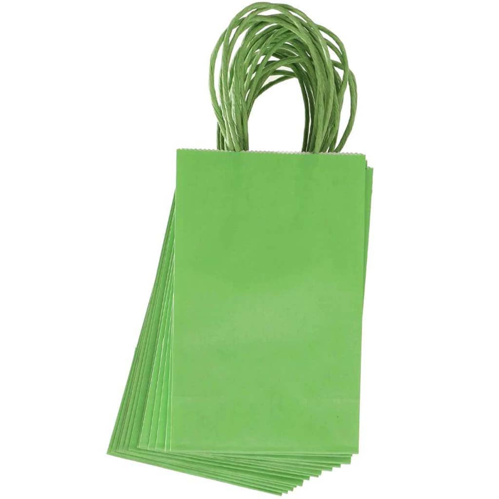 Small Gift Bag: Green, 5 x 8 Inches, 13 Pieces