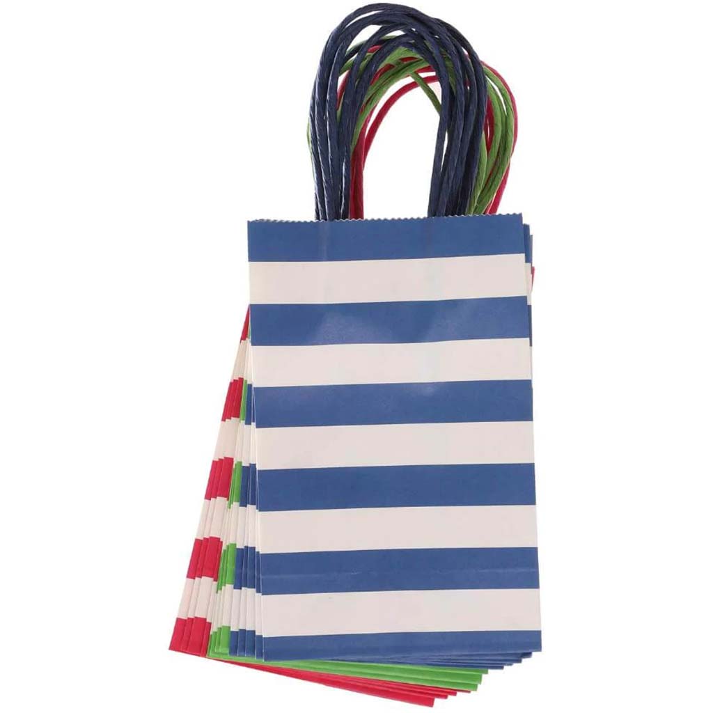 Small Gift Bag: Navy/Pink/Green, 5 x 8 Inches, 13 Pieces