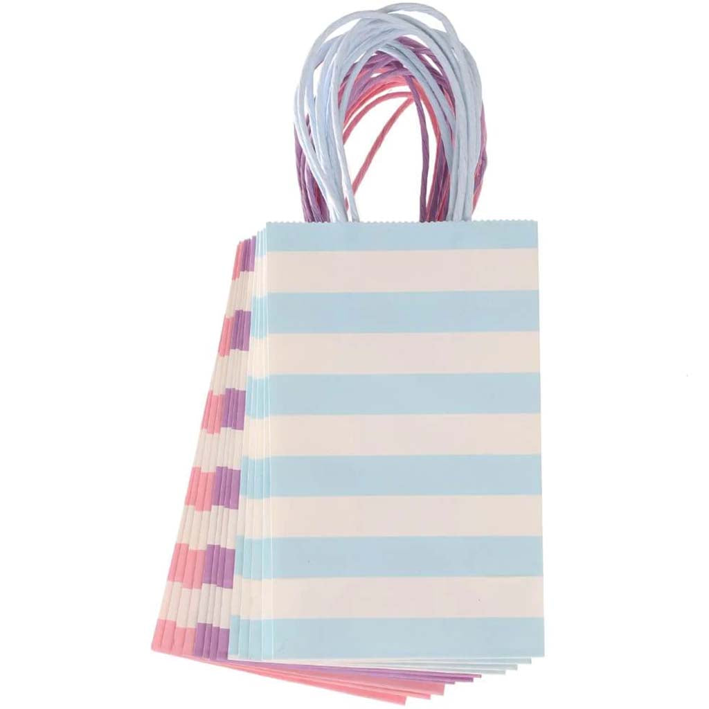 Small Gift Bag: Pastel Stripe, 5 x 8 Inches, 13 Pieces