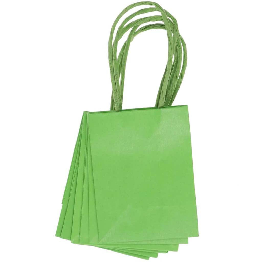 Mini Gift Bag: Green, 3 x 4 Inches, 6 Pieces