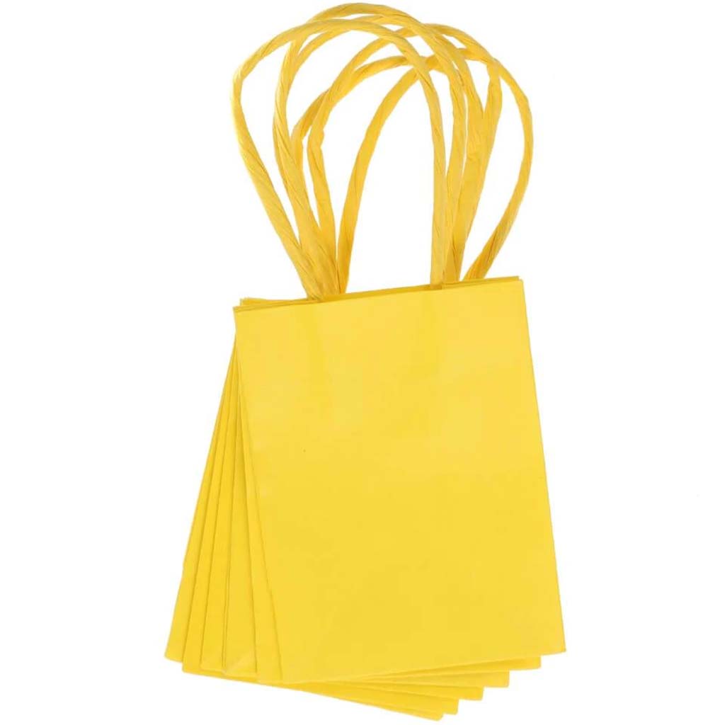 Mini Gift Bag: Yellow, 3 x 4 Inches, 6 Pieces